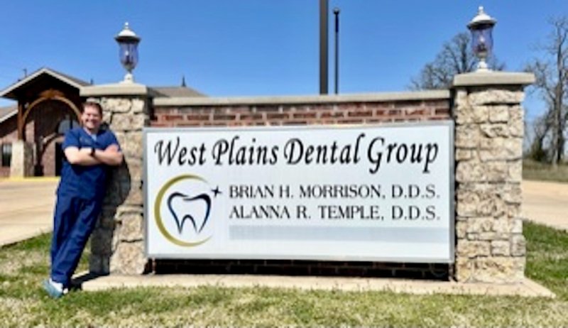 Adult, Male, Man, Person. Text: West Plains Dental Group ALANNA R. TEMPLE, D.D.S.