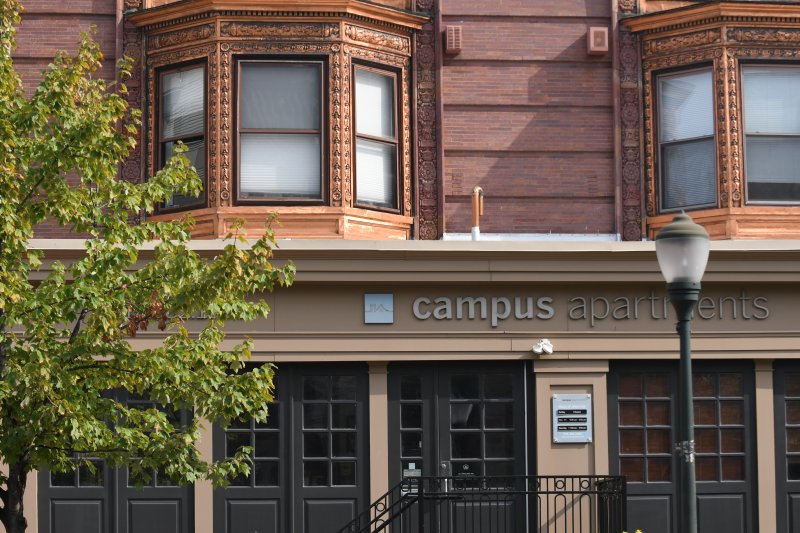 Handrail, Brick, Window, City.