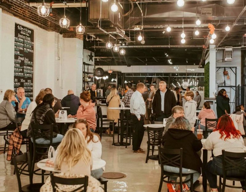 Indoors, Restaurant, Person, Woman.