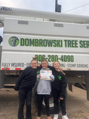 T-Shirt, Portrait, Shoe, Glove. Text: Altec DOMBROWSKI TREE SER 2025 Best Of The Best Award Tree Services