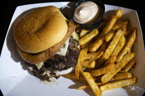 Burger, Food, Food Presentation, Fries.