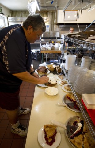 Meal, Cafeteria, Man, Person. Text: N