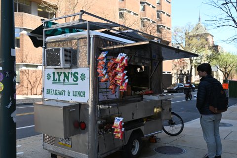 Adult, Male, Man, Person. Text: Original FRIGIDAIRE ONLY LYN&#039;S BREAKFAST &amp; LUNCH CASH ONLY Original ANIA TRAILER