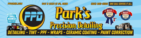 Advertisement, Car, Poster, Wheel. Text: PPDOREM.COM (801) 885-9506 1047 N STATE ST #4, OREM ONE CALL COVERS IT ALL. Park's DAILY HERALD DAILY HERALD THE BEST OF UTAH VALLEY THE BEST OF FAMILY OWNED SMALL READERS CHOICE 2025 AWARDS UTAH VALLEY BUS...