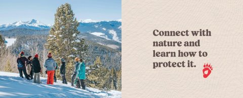 Walking, Tree, Peak, Hiking. Text: Connect with nature and learn how to protect it.