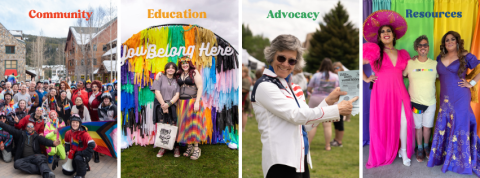 Adult, Female, Person, Woman. Text: Education Community Resources Advocacy