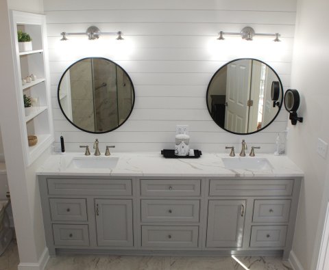 Double Sink, Sink, Plant, Sink Faucet.