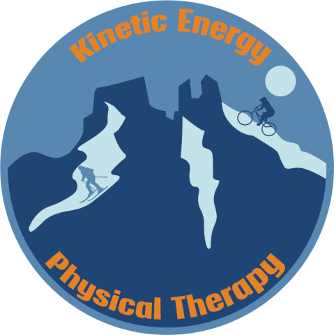 Logo, Outdoors, Nature, Person. Text: Kinetic Energy Physical Therapy
