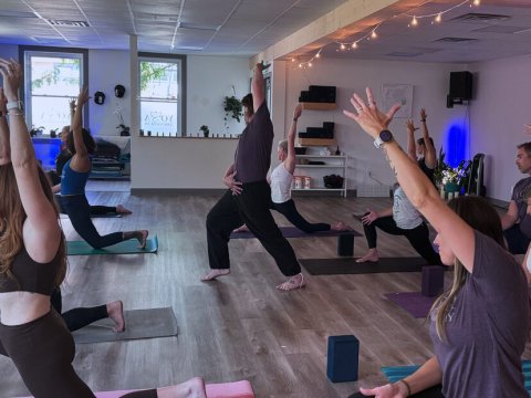 Pilates, Person, Warrior Yoga Pose, Woman.