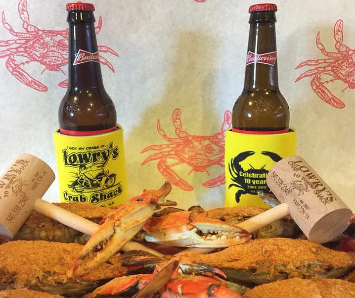 Beer, Beer Bottle, Bottle, Liquor. Text: LOWRY&#039;S Celebrati 10 year SHACK 10 Crab Shack 540 338 2348