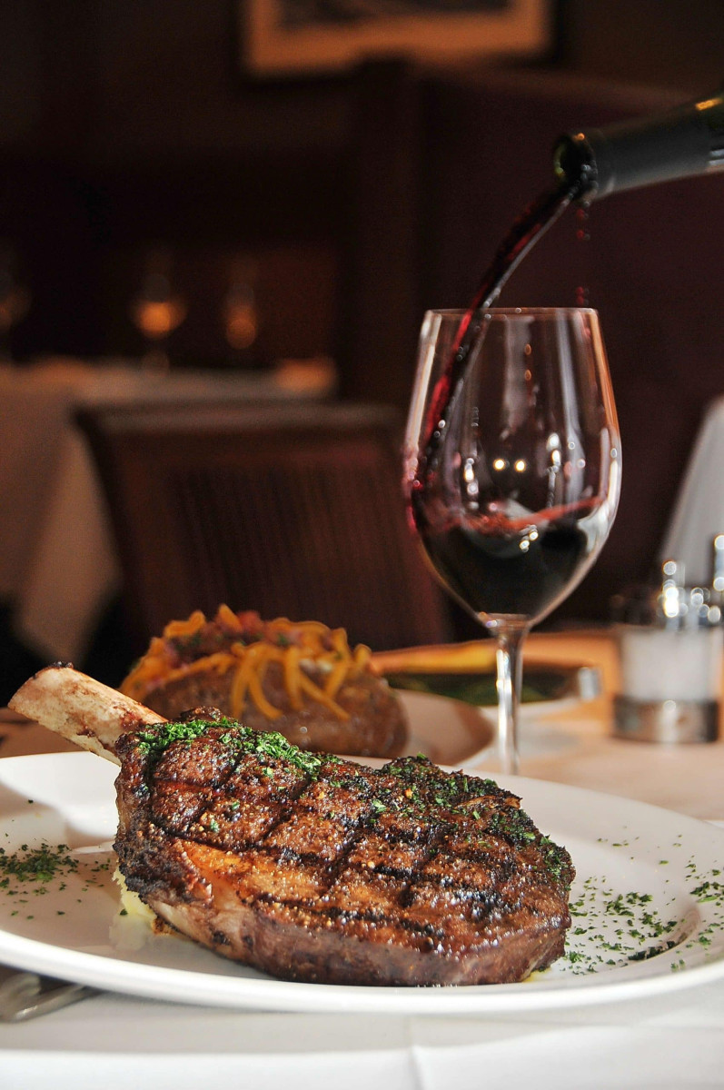 Steak, Glass, Plate, Food Presentation.