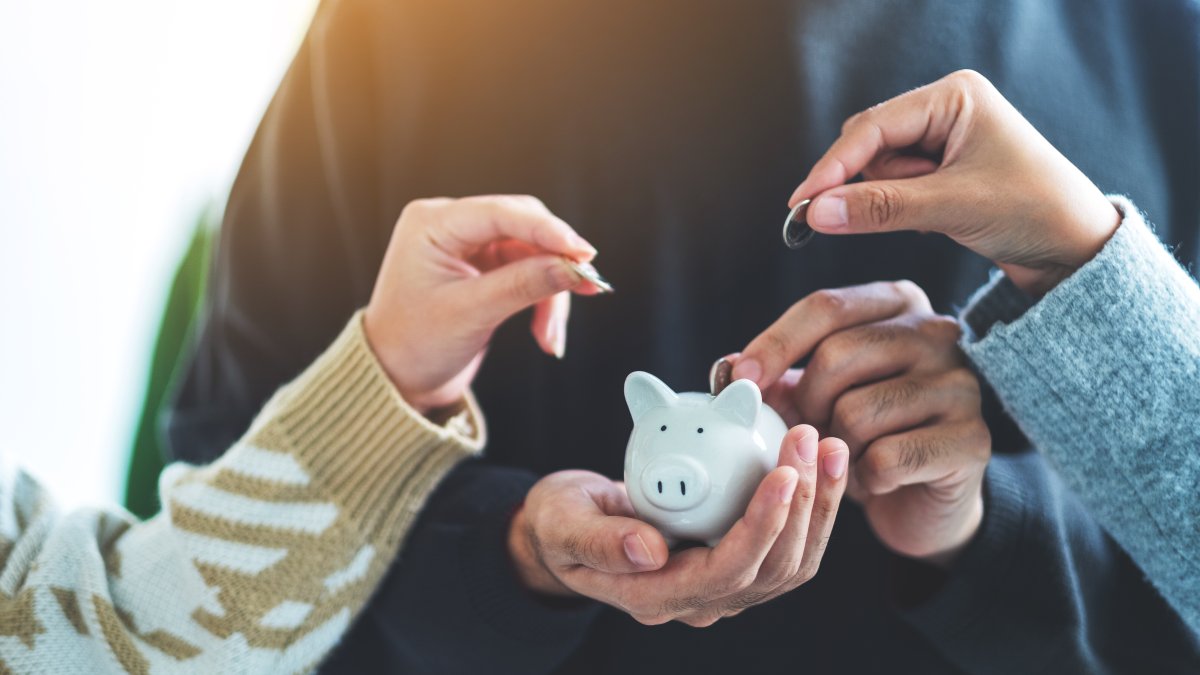 Finger, Hand, Person, Piggy Bank.