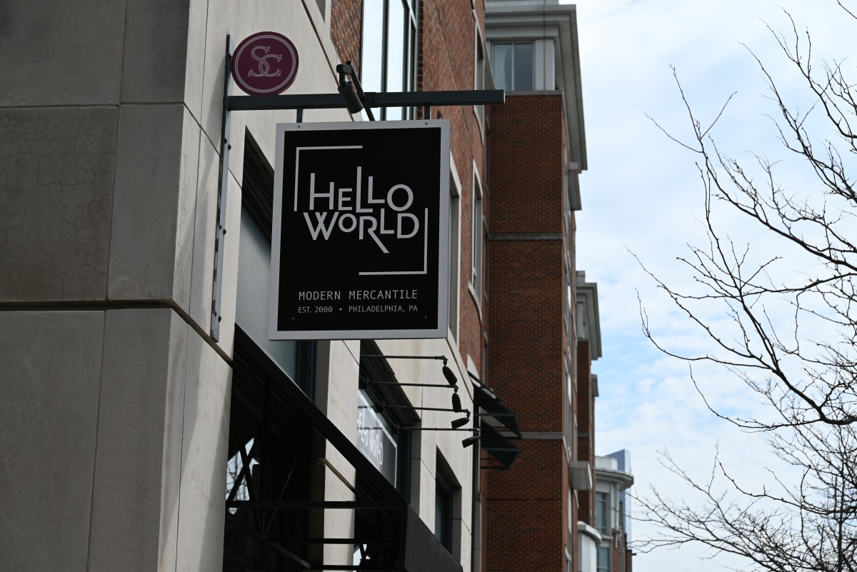 City, Building, Office Building, Sign. Text: WORLD MODERN MERCANTILE PHILADELPHIA, PA EST. 2000