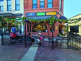 Inn, Neighborhood, City, Street. Text: RESTAURANT