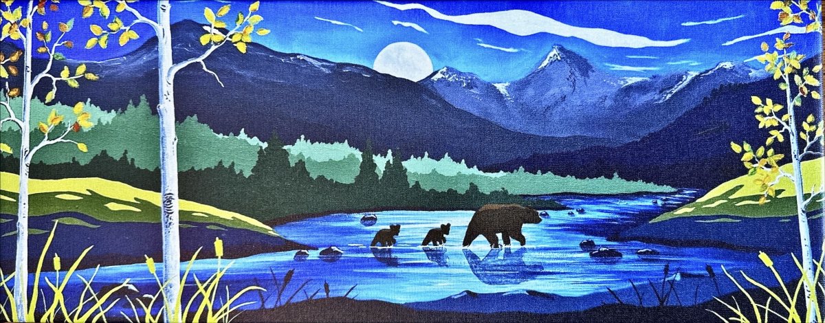 Bear, Art, Painting, Outdoors.