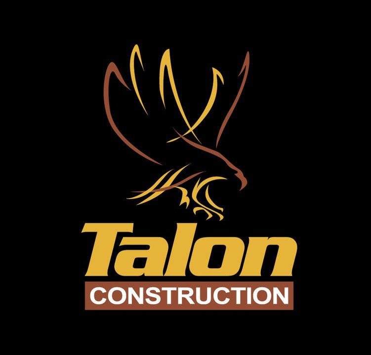 Logo, Dynamite, Animal, Bird. Text: Talon CONSTRUCTION