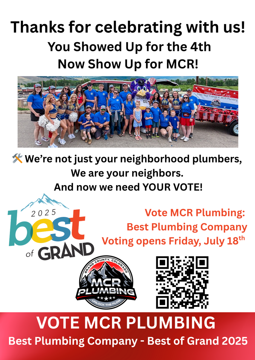 Advertisement, Poster, People, QR Code. Text: Thanks for celebrating with us! You Showed Up for the 4th Now Show Up for MCR! Happy Fourth of July From Your Friends at MCR Plumbing 00 MCR We&#039;re not just your neighborhood plumbers, We are your neigh...